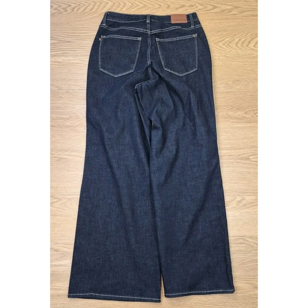 Judy Blue Retro Wide Leg Jeans Womens 14W Flared Hippie Stretch Denim 32x33